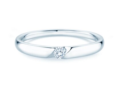 Verlovingsring Italic Petite in 14K witgoud met diamant 0,07ct G/SI