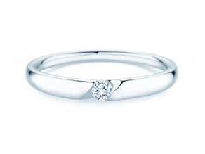 Verlovingsring Italic Petite in 14K witgoud met diamant 0,07ct G/SI