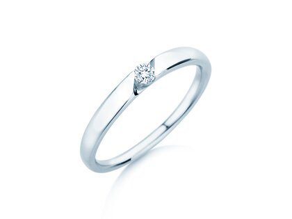 Verlovingsring Italic Petite in 14K witgoud met diamant 0,07ct G/SI
