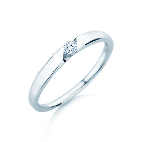 Verlovingsring Italic Petite in 14K witgoud met diamant 0,07ct G/SI