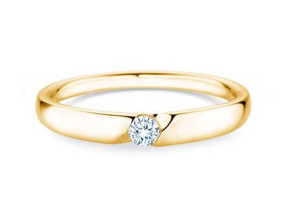 Verlovingsring Italic Petite in 14K geelgoud met diamant 0,09ct G/SI