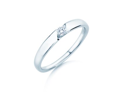 Verlovingsring Italic Petite in 14K witgoud met diamant 0,09ct G/SI
