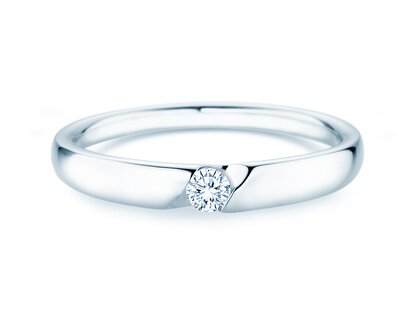 Verlovingsring Italic Petite in 14K witgoud met diamant 0,09ct G/SI