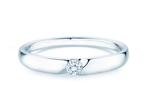 Verlovingsring Italic Petite in 14K witgoud met diamant 0,09ct G/SI