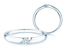 Verlovingsring Italic Petite in zilver 925/- met diamant 0,09ct G/SI