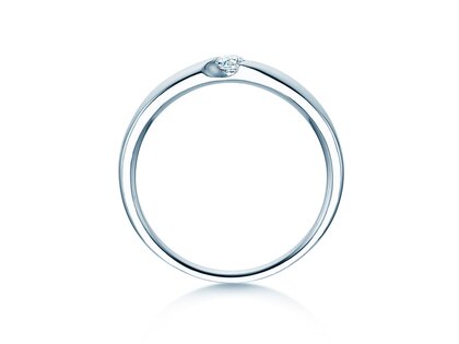 Verlovingsring Italic Petite in 14K witgoud met diamant 0,09ct G/SI