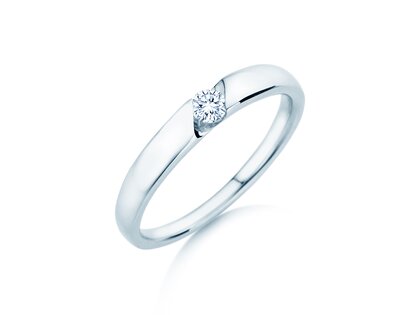 Verlovingsring Italic Petite in 18K witgoud met diamant 0,11ct G/SI