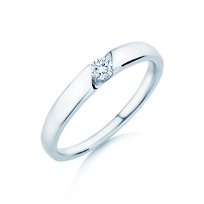 Verlovingsring Italic Petite in 18K witgoud met diamant 0,11ct G/SI