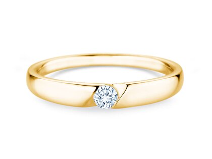 Verlovingsring Italic Petite in 18K geelgoud met diamant 0,11ct G/SI