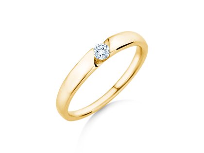Verlovingsring Italic Petite in 18K geelgoud met diamant 0,11ct G/SI