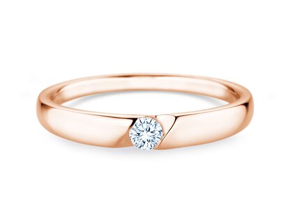 Verlovingsring Italic Petite in 18K roségoud met diamant 0,11ct G/SI