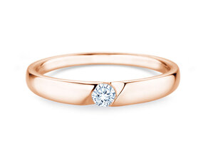 Verlovingsring Italic Petite in 18K roségoud met diamant 0,11ct G/SI
