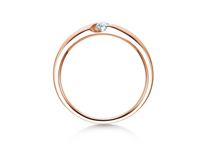 Verlovingsring Italic Petite in 18K roségoud met diamant 0,11ct G/SI