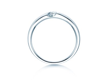 Verlovingsring Italic Petite in 18K witgoud met diamant 0,11ct G/SI