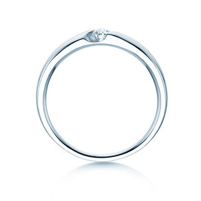 Verlovingsring Italic Petite in 18K witgoud met diamant 0,11ct G/SI