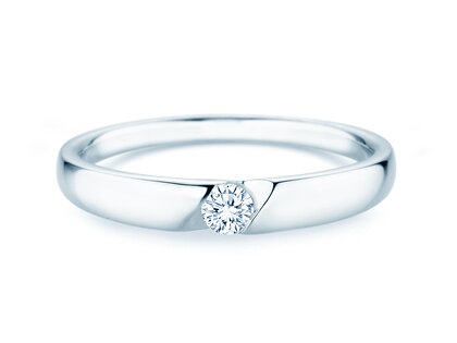 Verlovingsring Italic Petite in 18K witgoud met diamant 0,11ct G/SI