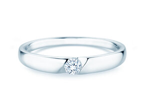 Verlovingsring Italic Petite in 18K witgoud met diamant 0,11ct G/SI