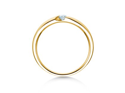 Verlovingsring Italic Petite in 14K geelgoud met diamant 0,09ct G/SI