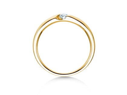 Verlovingsring Italic Petite in 18K geelgoud met diamant 0,11ct G/SI
