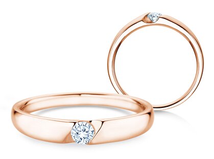 Verlovingsring Italic Petite in 9K roségoud