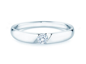 Verlovingsring Italic Petite in 14K witgoud met diamant 0,13ct G/SI