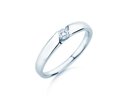 Verlovingsring Italic Petite in 14K witgoud met diamant 0,13ct G/SI