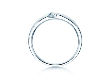 Verlovingsring Italic Petite in 14K witgoud met diamant 0,13ct G/SI