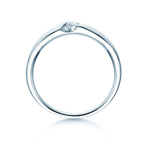 Verlovingsring Italic Petite in 14K witgoud met diamant 0,13ct G/SI