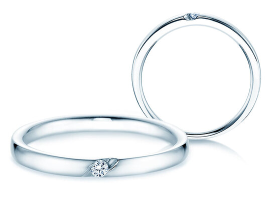 Verlovingsring Italic in zilver 925/- met diamant 0,03ct H/SI