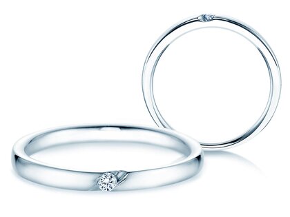 Verlovingsring Italic in zilver 925/- met diamant 0,03ct G/SI