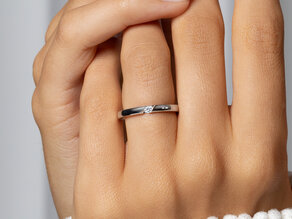 Verlovingsring Italic in 14K geelgoud met diamant 0,05ct H/SI