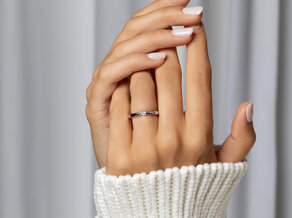 Verlovingsring Italic in 14K geelgoud met diamant 0,05ct H/SI
