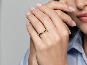 Verlovingsring Italic in 14K geelgoud met diamant 0,05ct H/SI