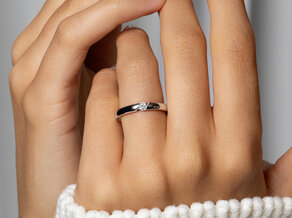 Verlovingsring Italic in 9K geelgoud met diamant 0,10ct
