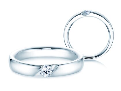 Verlovingsring Italic in 14K witgoud met Lab-grown diamant 0,15ct E/VS