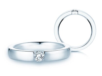 Verlovingsring Infinity in 14K witgoud met diamant 0,20ct G/SI