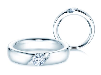 Verlovingsring Italic in 14K witgoud met Lab-grown diamant 0,50ct E/VS