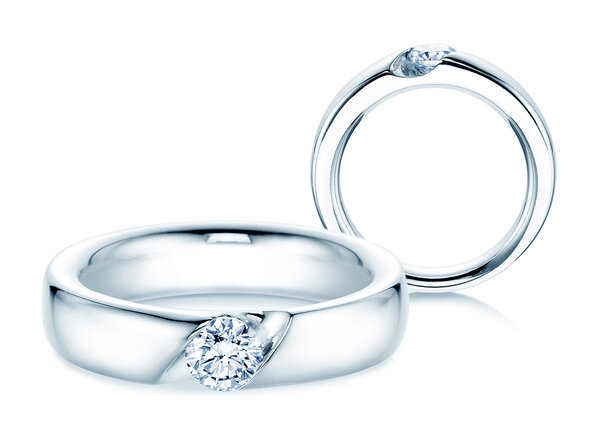 Verlovingsring Italic in 14K witgoud met Lab-grown diamant 0,50ct E/VS
