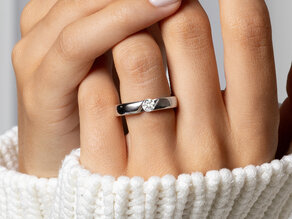 Verlovingsring Italic in 9K witgoud met diamant 0,30ct H/SI