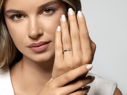 Verlovingsring Italic Petite in zilver 925/- met diamant 0,04ct G/SI