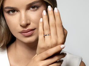 Verlovingsring Italic Petite in zilver 925/- met diamant 0,04ct G/SI
