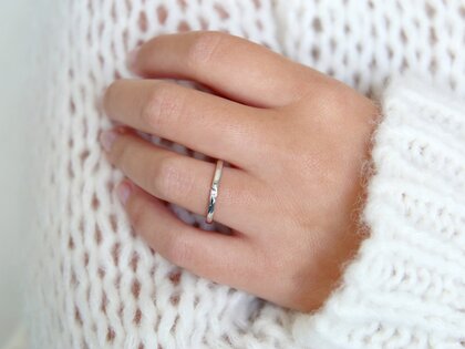 Verlovingsring Italic in zilver 925/- met diamant 0,03ct G/SI
