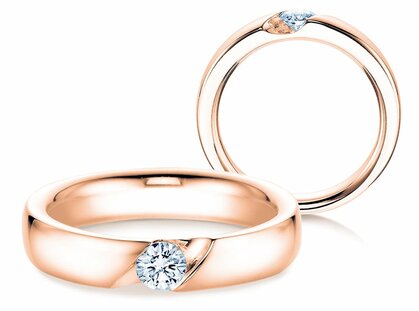 Verlovingsring Italic in 14K roségoud met diamant 0,30ct G/SI