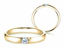 Verlovingsring Italic in 18K geelgoud met diamant 0,10ct G/SI