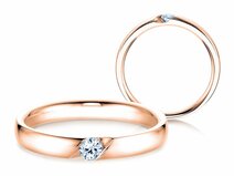 Verlovingsring Italic in 18K roségoud met diamant 0,10ct G/SI