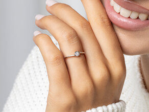 Verlovingsring Touch in 14K witgoud met diamant 0,08ct D/IF
