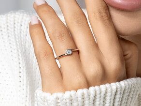 Verlovingsring Touch in 9K witgoud met diamant 0,13ct G/SI