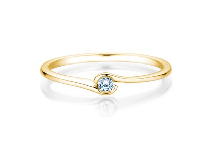 Verlovingsring Touch in 14K geelgoud met diamant 0,04ct G/SI