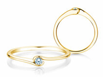 Verlovingsring Touch in 18K geelgoud met diamant 0,04ct G/SI