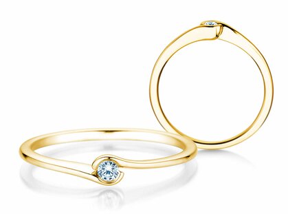 Verlovingsring Touch in 14K geelgoud met diamant 0,04ct G/SI